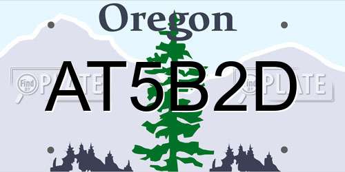 AT5B2D Oregon License Plate
