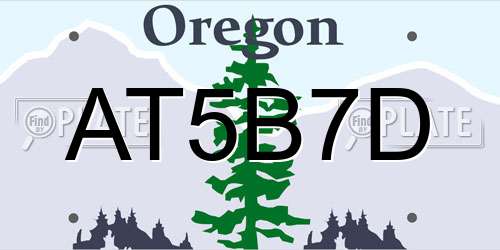 AT5B7D Oregon License Plate