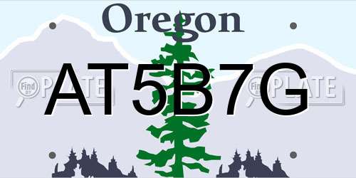 AT5B7G Oregon License Plate
