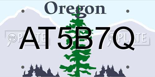 AT5B7Q Oregon License Plate