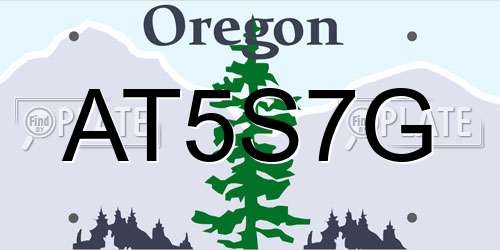 AT5S7G Oregon License Plate