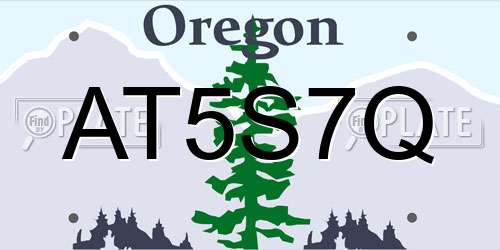 AT5S7Q Oregon License Plate