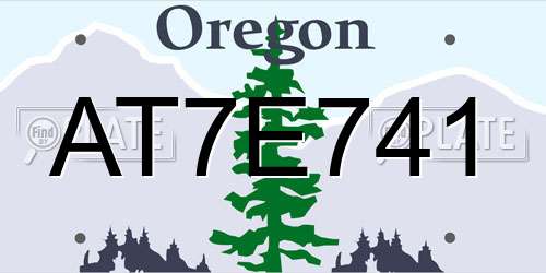AT7E741 Oregon License Plate