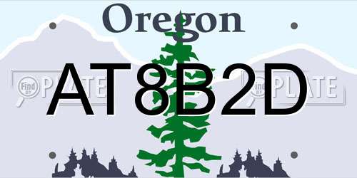 AT8B2D Oregon License Plate