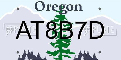 AT8B7D Oregon License Plate