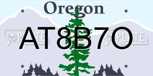 AT8B7O Oregon License Plate