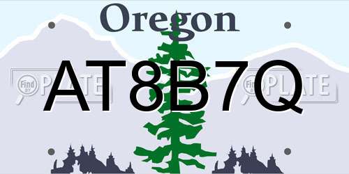 AT8B7Q Oregon License Plate