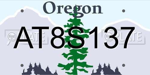 AT8S137 Oregon License Plate