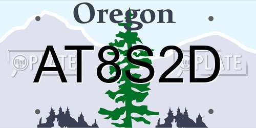AT8S2D Oregon License Plate