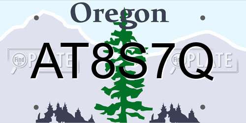 AT8S7Q Oregon License Plate