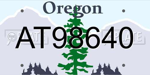 AT98640 Oregon License Plate