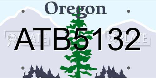 ATB5132 Oregon License Plate