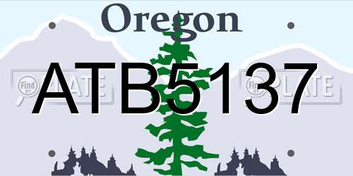 ATB5137 Oregon License Plate