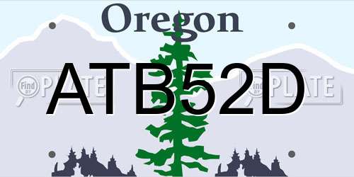 ATB52D Oregon License Plate