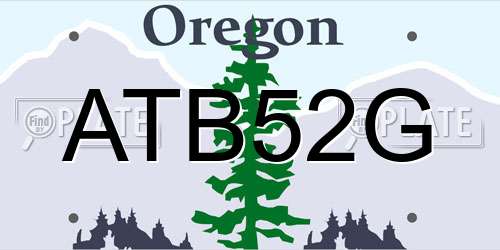ATB52G Oregon License Plate
