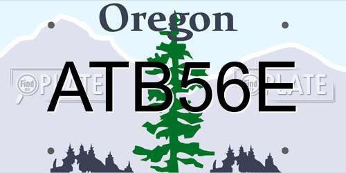 ATB56E Oregon License Plate