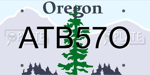 ATB57O Oregon License Plate