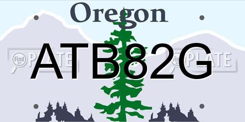 ATB82G Oregon License Plate