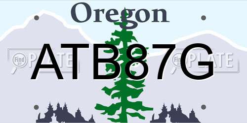 ATB87G Oregon License Plate