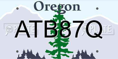 ATB87Q Oregon License Plate
