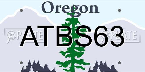 ATBS63 Oregon License Plate