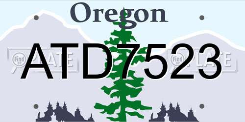 ATD7523 Oregon License Plate