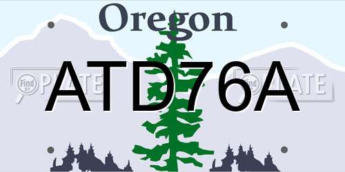 ATD76A Oregon License Plate