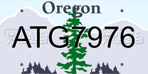 ATG7976 Oregon License Plate