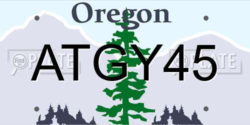 ATGY45 Oregon License Plate