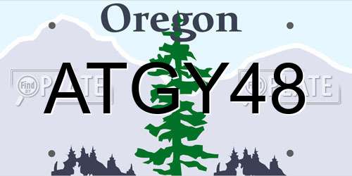 ATGY48 Oregon License Plate