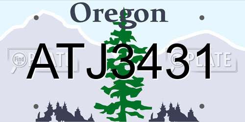 ATJ3431 Oregon License Plate