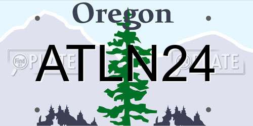 ATLN24 Oregon License Plate