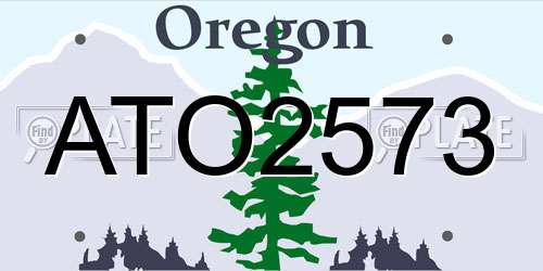 ATO2573 Oregon License Plate