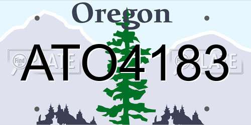 ATO4183 Oregon License Plate