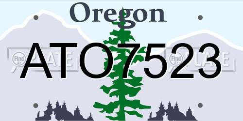 ATO7523 Oregon License Plate