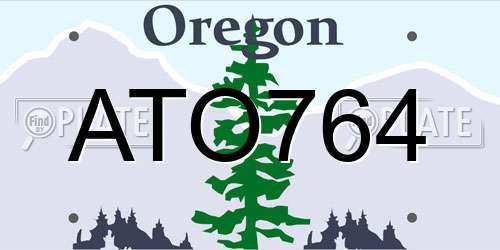 ATO764 Oregon License Plate