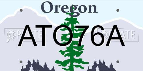 ATO76A Oregon License Plate