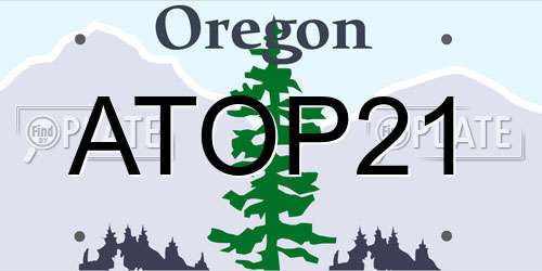 ATOP21 Oregon License Plate