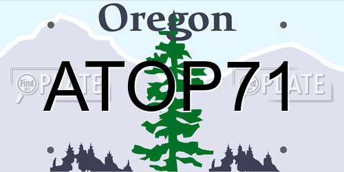ATOP71 Oregon License Plate