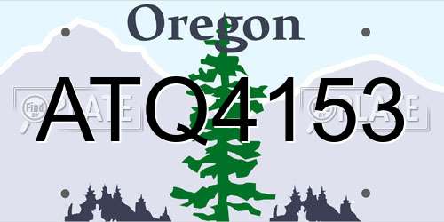 ATQ4153 Oregon License Plate