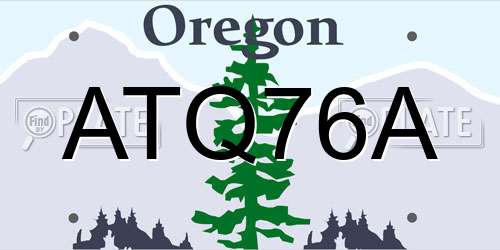 ATQ76A Oregon License Plate