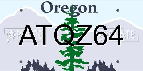 ATQZ64 Oregon License Plate