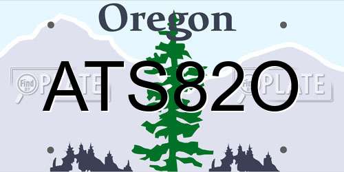 ATS82O Oregon License Plate