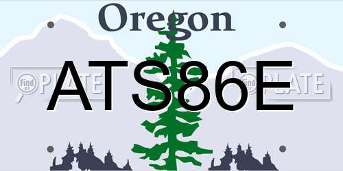 ATS86E Oregon License Plate