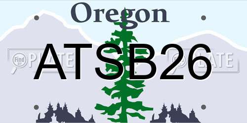 ATSB26 Oregon License Plate