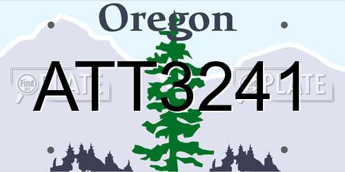 ATT3241 Oregon License Plate