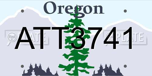 ATT3741 Oregon License Plate