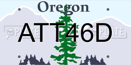 ATT46D Oregon License Plate