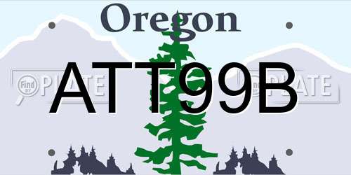 ATT99B Oregon License Plate