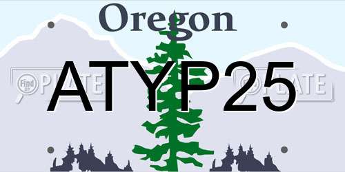 ATYP25 Oregon License Plate